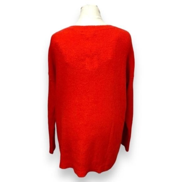 Pink Rose Women’s Lightweight Crewneck Ribbed Essential Sweater, Red, size XL - Picture 3 of 7